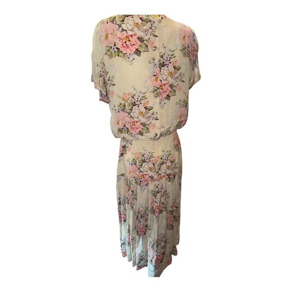Vintage Depeche ModeChic Floral Maxi Dress in Cream and Pink - Picture 4 of 10
